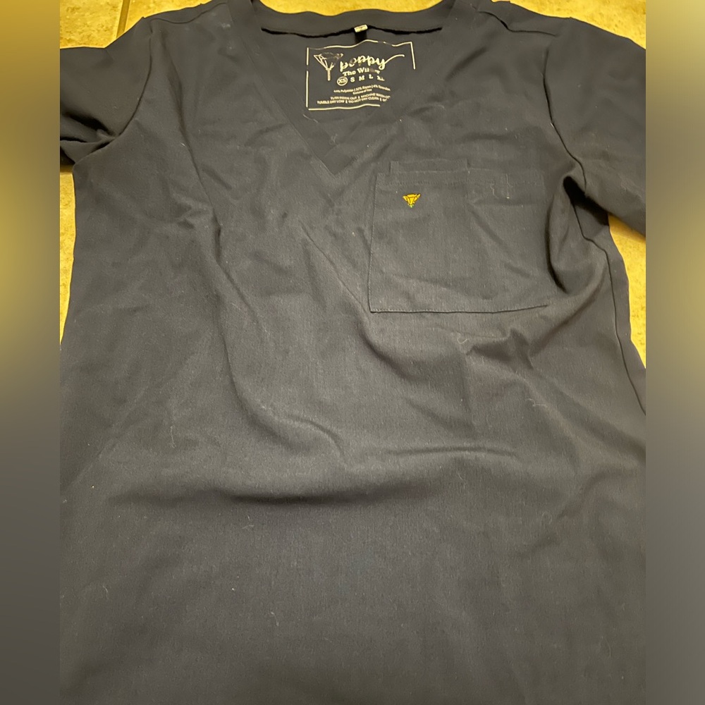 Womens navy blue Poppy the wilder scrub top